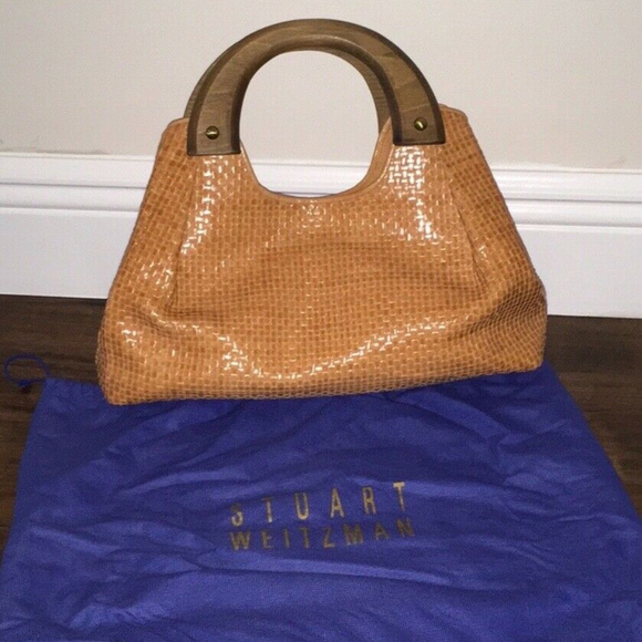 Stuart Weitzman Woven Leather Handbag **RARE***  SUMMER! RESORT WARE - Picture 3 of 5